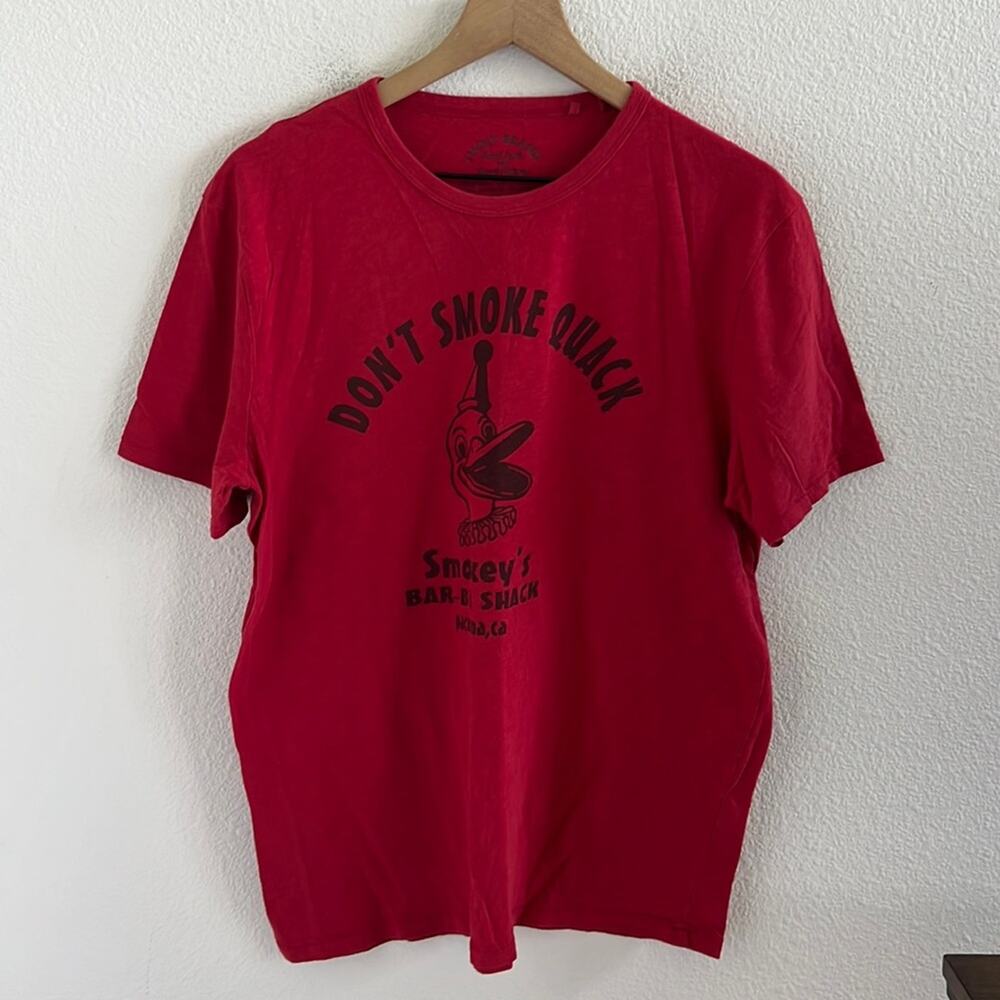Lucky Brand Graphic Tee T-shirt Dont Smoke Quack Smokey's Bar-bq Shack Large